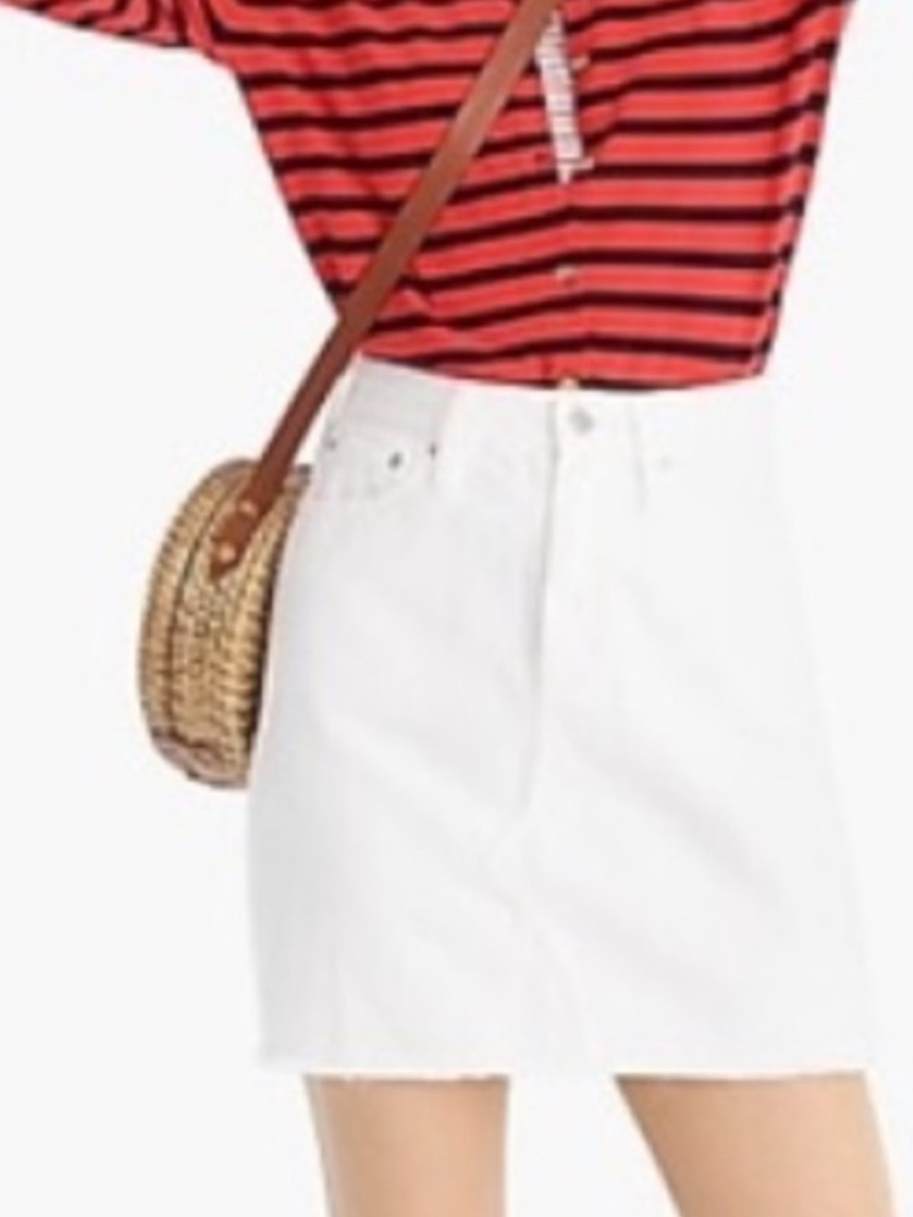 J. Crew Classic White Denim Mini Skirt, Size 32